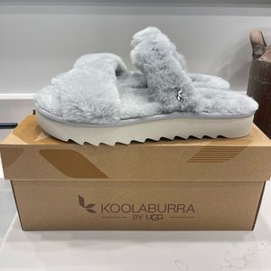 Koolaburra by my Ugg Gray Faux Fur Slide Slippers Size 9 (NWOT)